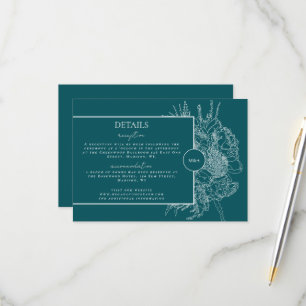 RSVP Cartão de Detalhes do Boquete Floral Moderno e Ele