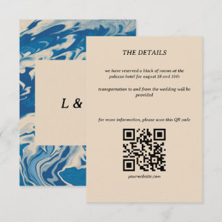 RSVP Cartão de Detalhes do Casamento Costeiro Moderno M