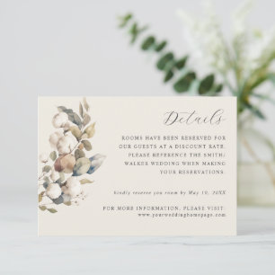 RSVP Cartão de detalhes do casamento de Cotton e Eucaly