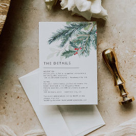RSVP Cartão de Detalhes do Casamento de Natal Elegante
