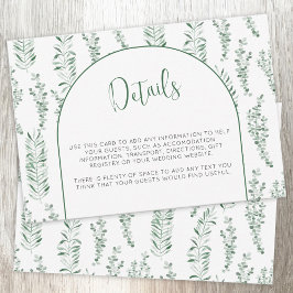 RSVP Cartão de Detalhes do Casamento Elegante Eucalyptu