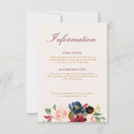 RSVP cartão de detalhes do casamento floral com blush b