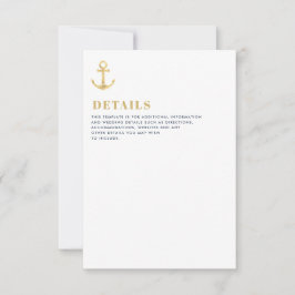 RSVP cartão de detalhes do casamento náutico moderno