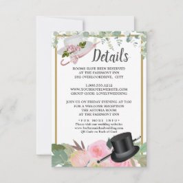 RSVP Cartão de Detalhes do Casamento Romântico Floral C