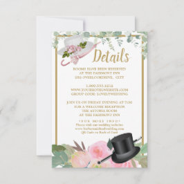 RSVP Cartão de Detalhes do Casamento Romântico Floral C