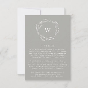 RSVP Cartão de Detalhes do Casamento Simples de Cinza