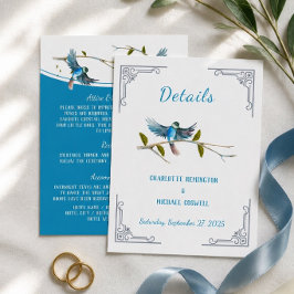 RSVP Cartão de Detalhes do Pássaro Azul de Felicidade