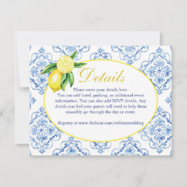 RSVP Cartão de detalhes florais italianos com azulejos 