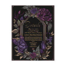 Cartão de Detalhes Floral do Elegante Vintage Goth