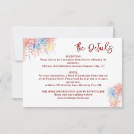 RSVP Cartão de detalhes minimalista de 4 de julho