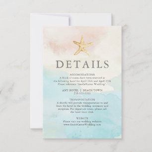 RSVP Cartão de Detalhes sobre o Themed Beach