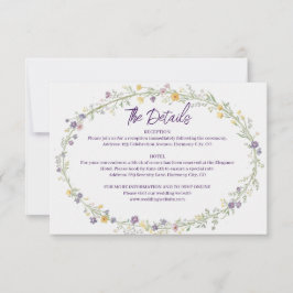 RSVP Cartão de Enclausuramento com Detalhes Florais Sim