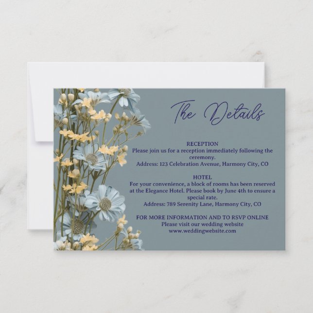 RSVP Cartão de Envio com Detalhes Florais Modernos (Frente)