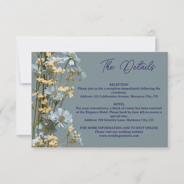 RSVP Cartão de Envio com Detalhes Florais Modernos (Frente)