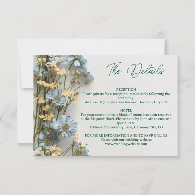RSVP Cartão de Envio com Detalhes Florais Modernos (Frente)