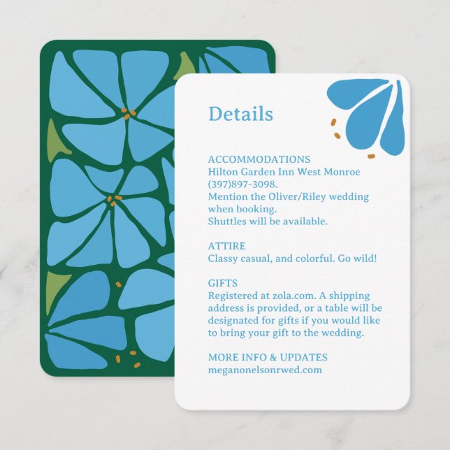 RSVP Cartão de Envio de Casamento com Padrão de Flor Gr (Frente/Verso)