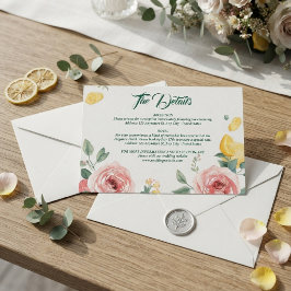 RSVP Cartão de Envio de Casamento Rosa e Limão Mediterr