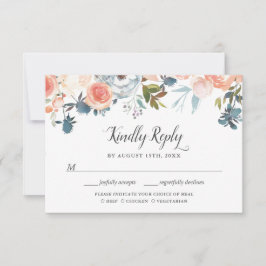 RSVP Cartão de Escolha de Refeição Floral Botânica de P