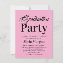 Cartão de festa de graduação moderno simples em pr