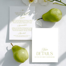 RSVP Cartão de Informações de Casamento Minimalista Ver