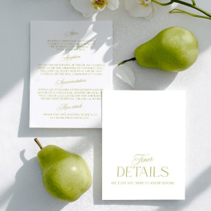RSVP Cartão de Informações de Casamento Minimalista Ver