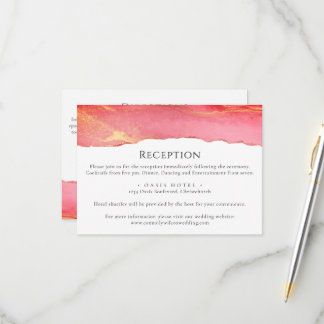 RSVP Cartão de Informações de Casamento Rosa Brilhante