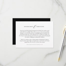 RSVP Cartão de informações de casamento simples em pret
