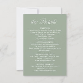 RSVP Cartão de Informações de Detalhes do Casamento em 