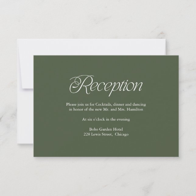 RSVP Cartão de Inserção de Recepção de Casamento Minima (Frente)
