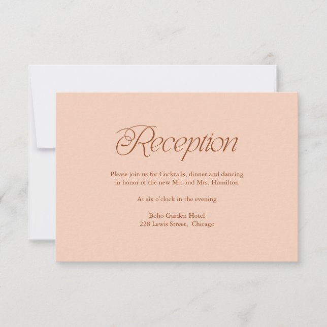 RSVP Cartão de Inserção de Recepção de Casamento Minima (Frente)