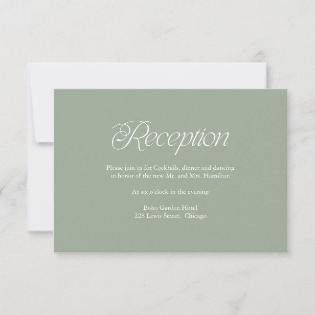 RSVP Cartão de Inserção para Recepção de Casamento Mini (Frente)