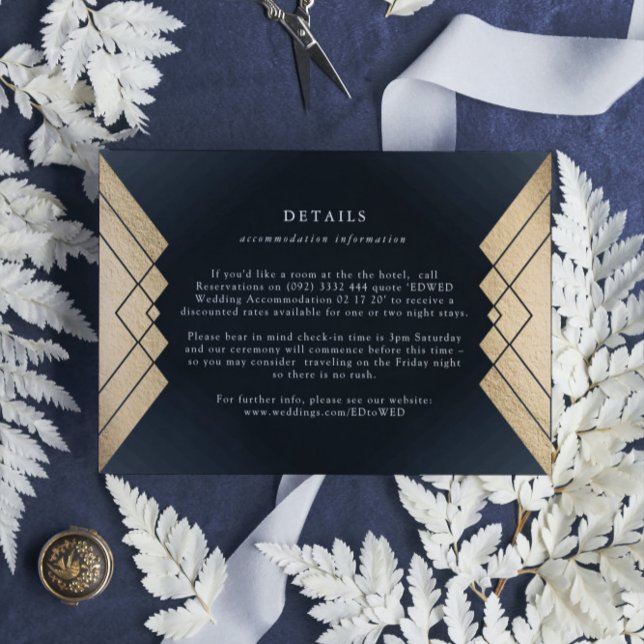 RSVP Cartão de Invólucro Geométrico Dark Gold Foil (Criador carregado)