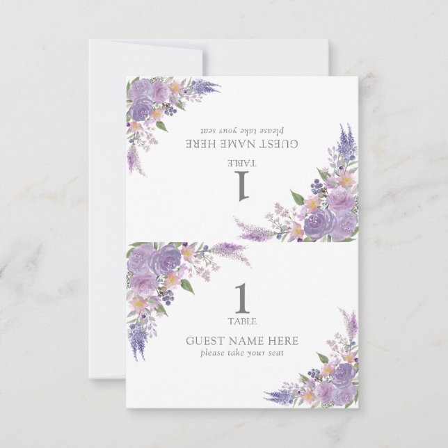 RSVP Cartão de Local de Casamento da Lavanda Lilac Mode (Frente)