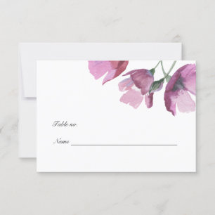RSVP Cartão de lugar de mesa de casamento com aguarela