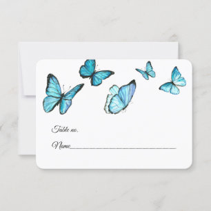 RSVP Cartão de lugar de mesa de casamento com borboleta