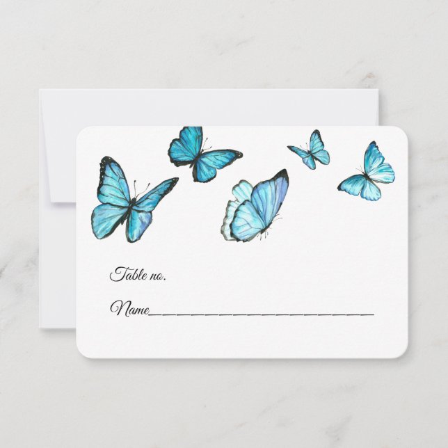 RSVP Cartão de lugar de mesa de casamento com borboleta (Frente)