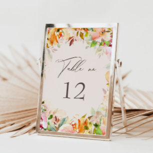 RSVP cartão de lugar para número de mesa floral do ja