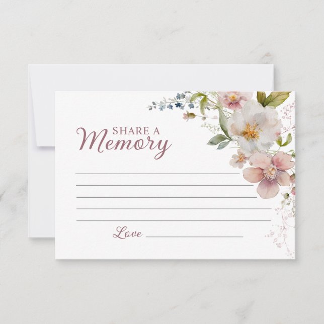 RSVP Cartão de Memória Funeral Flores Silvestres Rústic (Frente)