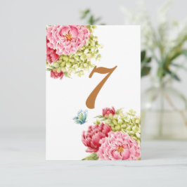 RSVP Cartão de Mesa n.o 7 para peões e Hydrangea
