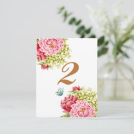 RSVP Cartão de Mesa Peonias e Hortênsias Nº 2