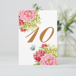 RSVP Cartão de Mesa Peonies e Hydrangeas Nº 10