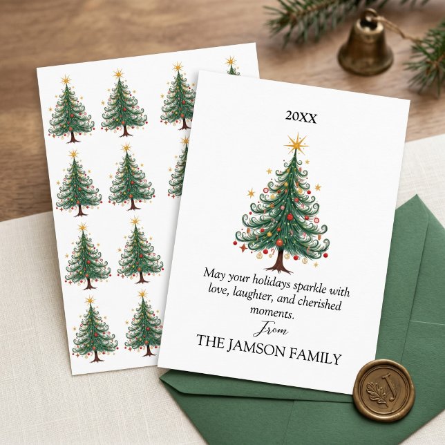 RSVP Cartão de Natal Personalizado Elegante (Criador carregado)
