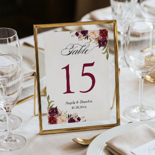 RSVP Cartão de Número de Tabela Floral de Casamento Rus