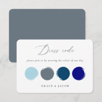 Cartão de Paleta de Cores de Casamento Azul Empoei