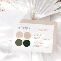Cartão de Paleta de Cores de Casamento Verde e Cha