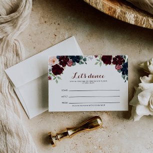 RSVP Cartão de Pedido de Música de Casamento Floral d