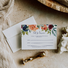 RSVP Cartão de Pedido de Música de Casamento Floral Ele