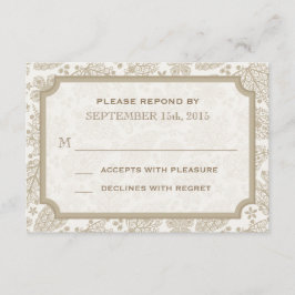 RSVP Cartão de R.S.V.P. de casamento de outono com folh