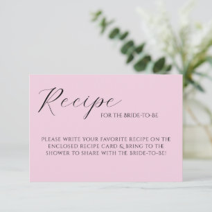 RSVP Cartão de Receita Elegante Pastel Rosa