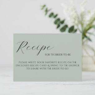 RSVP Cartão de Receita Elegante Verde Salvia